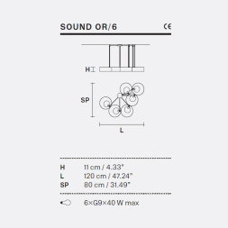 Подвесной светильник Masiero Sound SOUND OR6 G12