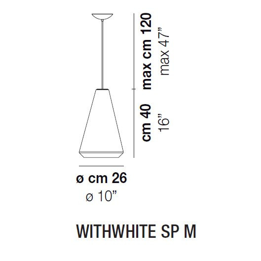 Подвесной светильник Vistosi WithWhite SP M E27 BC BC