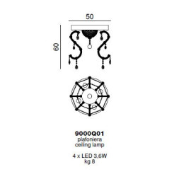 Потолочный светильник Beby Group Queen of Roses 9000Q01 Gold SW Golden Teak