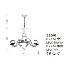 Люстра IDL Grace 530/6 chrome+Silver