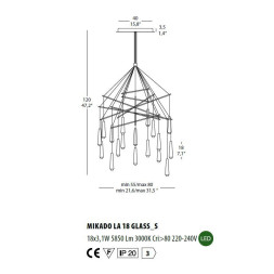 Подвесной светильник Morosini Mikado MIKADO LA18 glass-S 0574LA07SAL3