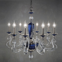 Люстра Euroluce Barocco L8 silver Blue