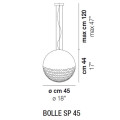 Подвесной светильник Vistosi Bolle SP 45 E27 CR/TR NI