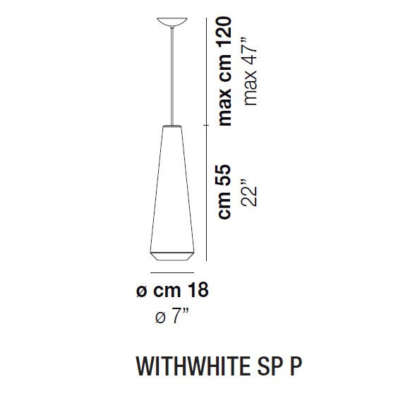 Подвесной светильник Vistosi WithWhite SP P E27 BC BC