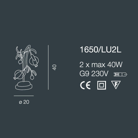 Настольная лампа Bellart Ametista 1650/LU2L 03/V09