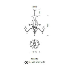 Люстра Sylcom Giustinian 1377/12 D CR.ORO