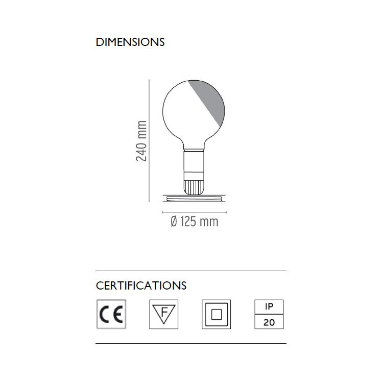 Настольная лампа Flos Lampadina Anodised aluminium/Black F3300000