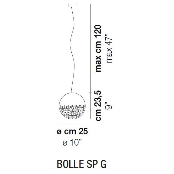Подвесной светильник Vistosi Bolle SP G E27 BC NI