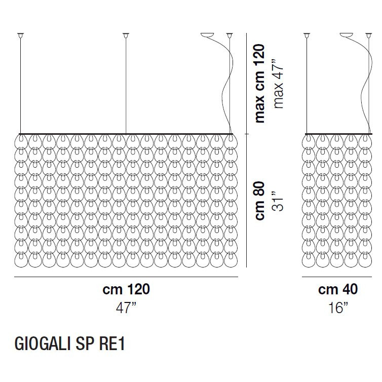 Подвесной светильник Vistosi Giogali SP RE1 E27 CR/TR CR