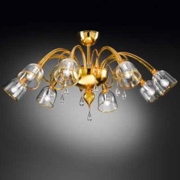 Потолочная люстра Vetri Lamp 1200/8PL Giallo/Cristallo