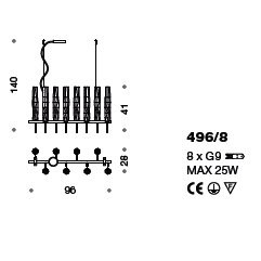 Люстра IDL Bamboo 496/8 Chrome
