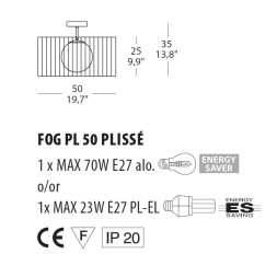 Потолочный светильник Morosini Evi Style Fog Plisse PL50 0210PL08BIIN