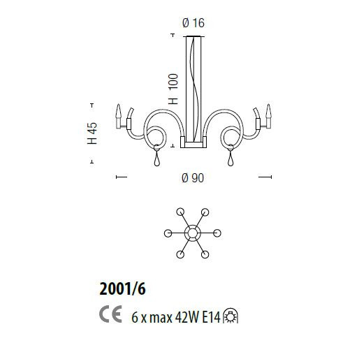 Люстра Sylcom Street 2001/6 AS