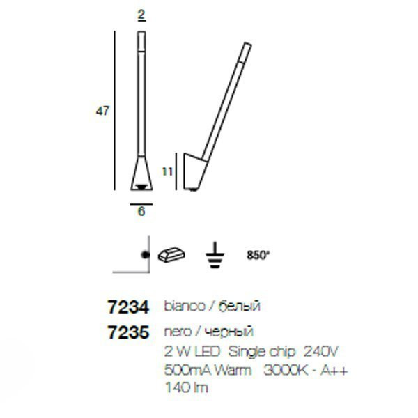 Настенный светильник Linea Light Snake 7234