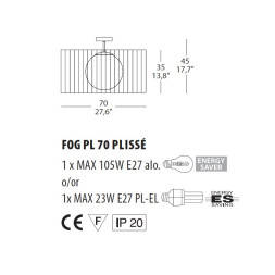 Потолочный светильник Morosini Evi Style Fog Plisse PL70 0211PL08BIIN