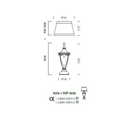 Настольная лампа Sylcom Impero 1658 ARG AV + TOP 1658 ARG