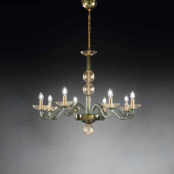 Люстра Vetri Lamp 1201/8 Verde scuro/Oro 24 Kt.