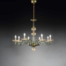 Люстра Vetri Lamp 1201/8 Verde scuro/Oro 24 Kt.