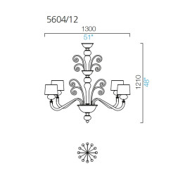 Люстра Barovier&amp;Toso Tangeri 5604/12/OO/NN