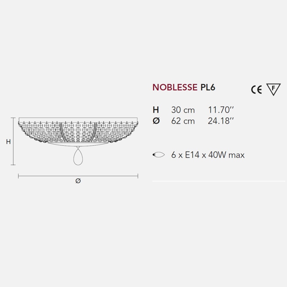 Потолочный светильник Masiero Noblesse PL6 V13 Cut crystal