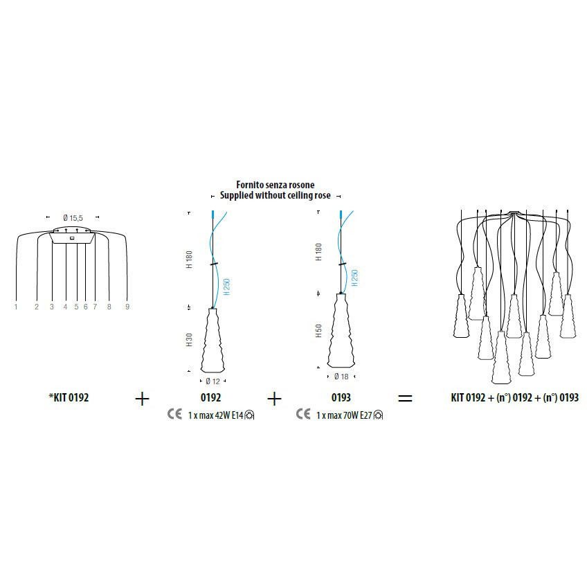 Подвесной светильник Sylcom Chaotic 0193 TOP + KIT 0192