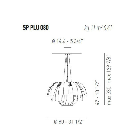 Подвесной светильник Axo Light Lightecture Plumage SP PLU 080 SPPLU080E27BCXX