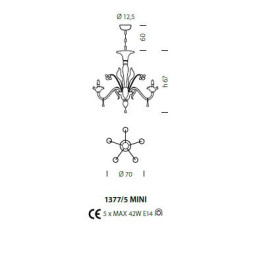 Люстра Sylcom Giustinian 1377/5 MINI NE.CR