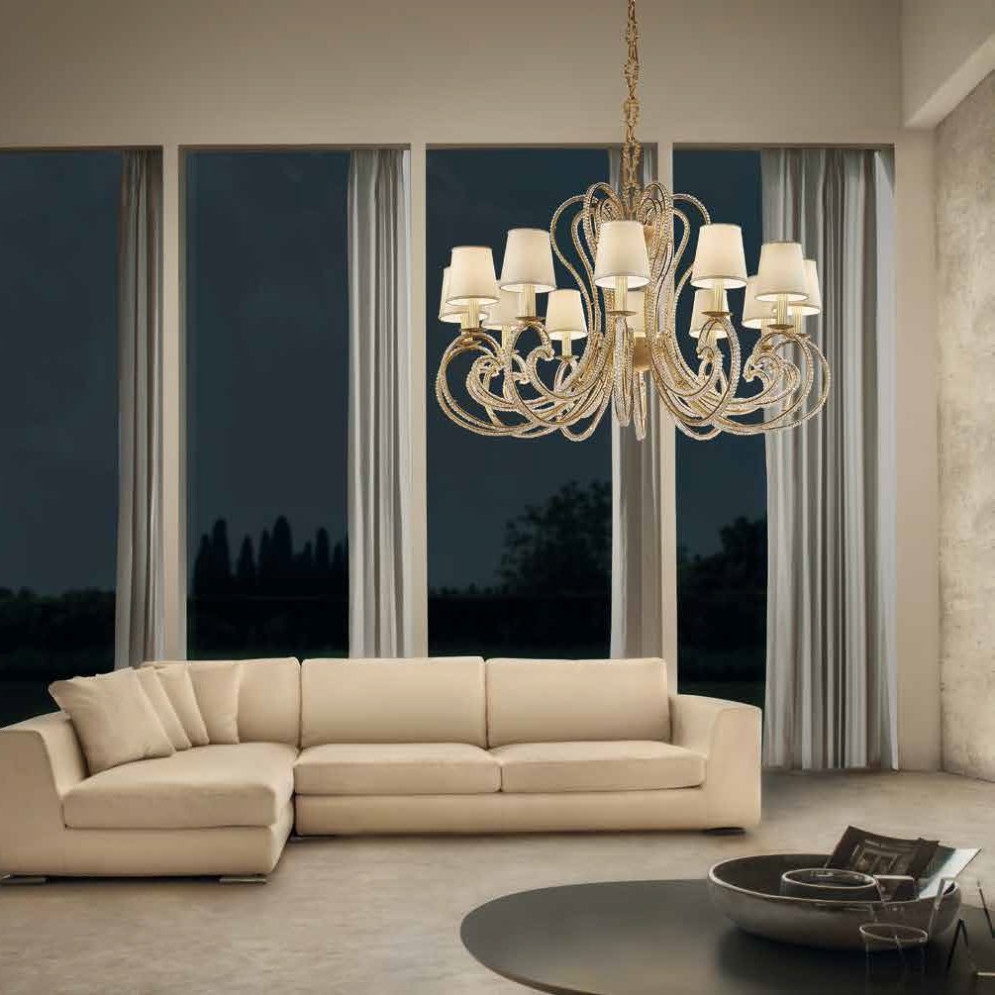 Люстра Masiero Cristalis 12 V99 SAT/14/ECRU SW