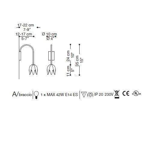 Бра La Murrina 738 - A Braccio grande DD-3S