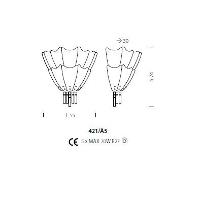 Бра Sylcom Manin 421/A5 CR