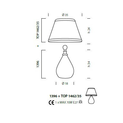 Настольная лампа Sylcom Scrigno 1396 K CR + TOP 1462/35 ORO