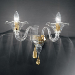 Бра Vetri Lamp 1181/A2 Cristallo/Oro 24 Kt.