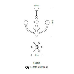 Люстра Sylcom Gritti 1537/6 K BLCR.CR