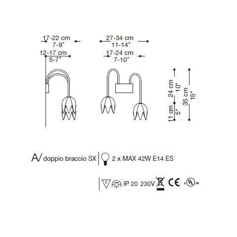 Бра La Murrina 738 - A Doppio Braccio grande DD-3S