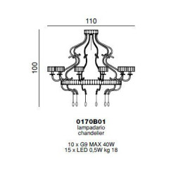 Потолочная люстра Beby Diamond 0170B01 Chrome Swarovski Plaque