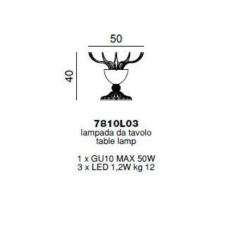 Настольная лампа Beby Garden Party 7810L03 Chrome Silver Cortina SW Silver Night