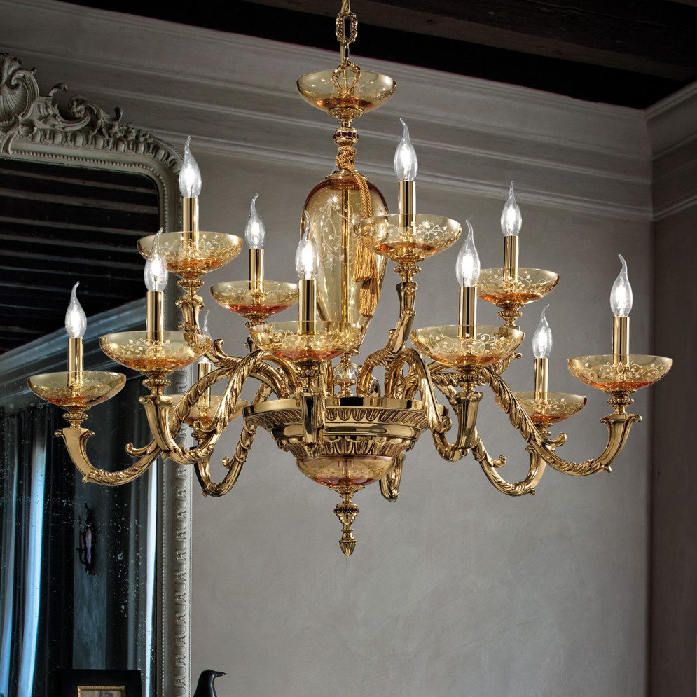 Люстра Euroluce Aida L8+4 Amber