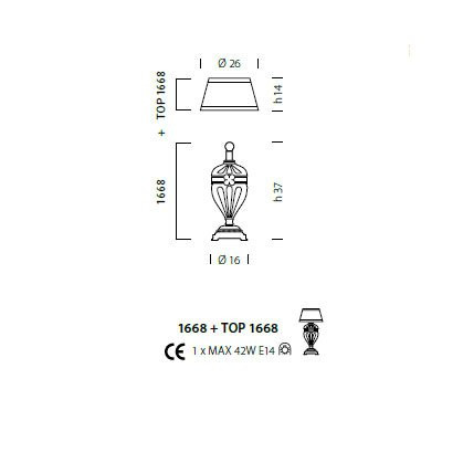 Настольная лампа Sylcom Impero 1668 ARG CR + TOP 1668 ARG