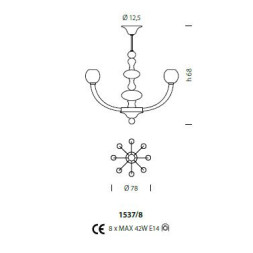 Люстра Sylcom Gritti 1537/8 K BLCR.GRY