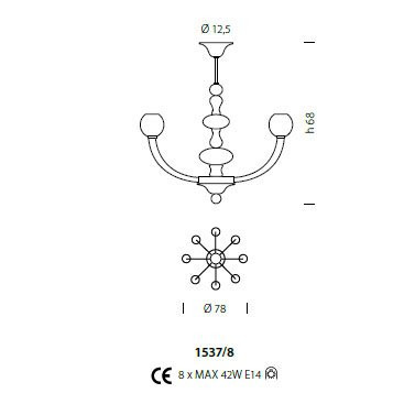 Люстра Sylcom Gritti 1537/8 K BLCR.GRY