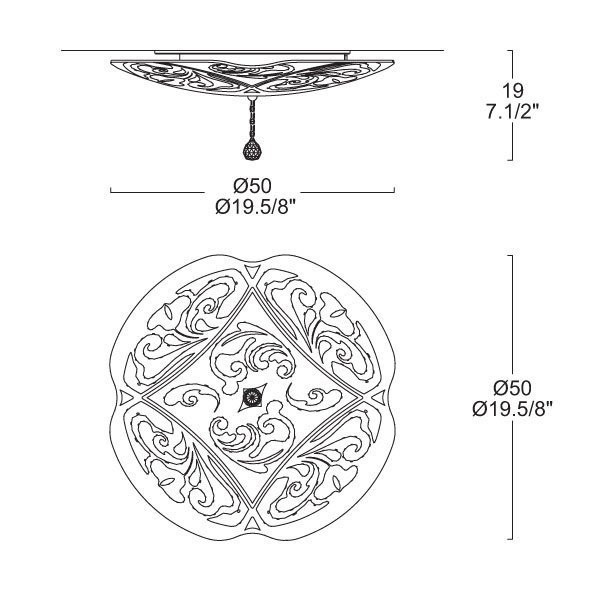 Настенно-потолочный светильник MURANOdue Gallery Charme P-PL 50 Oro 0000458