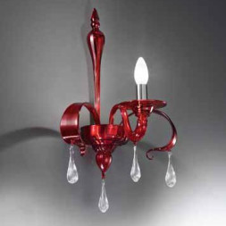 Бра Vetri Lamp 1184/A1 Rosso/Gocce cristallo