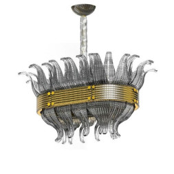 Подвесной светильник Beby Group Milano Deco 8030B02 Light gold Smoked Glass