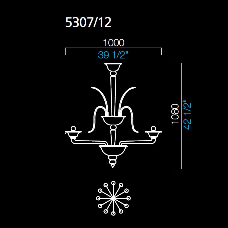 Люстра Barovier&amp;Toso Odile 5307/12/RR