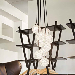 Подвесной светильник Renzo Del Ventisette Ohlala L14534/9 DEC. CROMO CRISTALLO TRASPARENTE