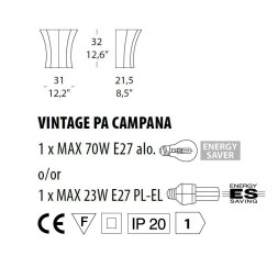 Настенный светильник Evi Style Vintage PA Campana AV ES0242PA04AV