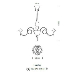 Потолочная люстра Sylcom Dolfin 1380/16 D CR.A