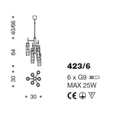 Потолочная люстра IDL Bamboo 423/6 gold