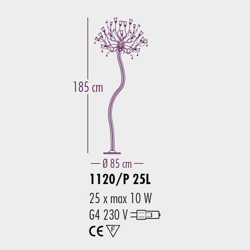 Напольный светильник Bellart Soffio 1120/P25L 03/V05