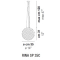 Подвесной светильник Vistosi Rina SP 35C E27 BC/MU NI